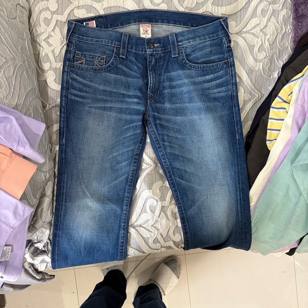 True Religion Dark Blue Straight Leg Jeans
